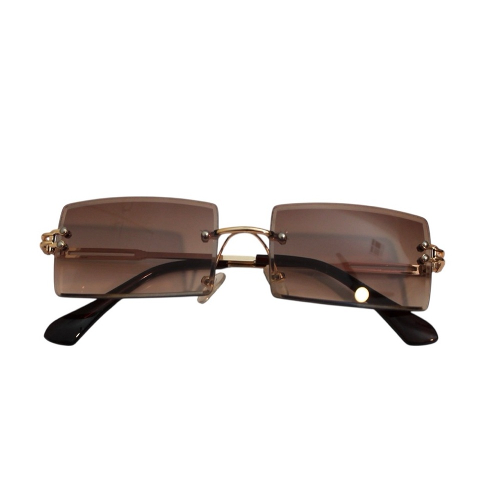 Rimless Brown Sunglasses